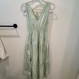 SWF Revolve Green Poplin Maxi Dress